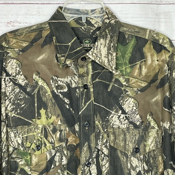 RedHead Mens Sz L Camouflage Long Sleeve Button‎ Up Hunting Shirt bass pro - Picture 7 of 12